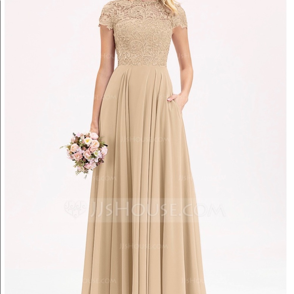 Champagne colored bridesmaid dress